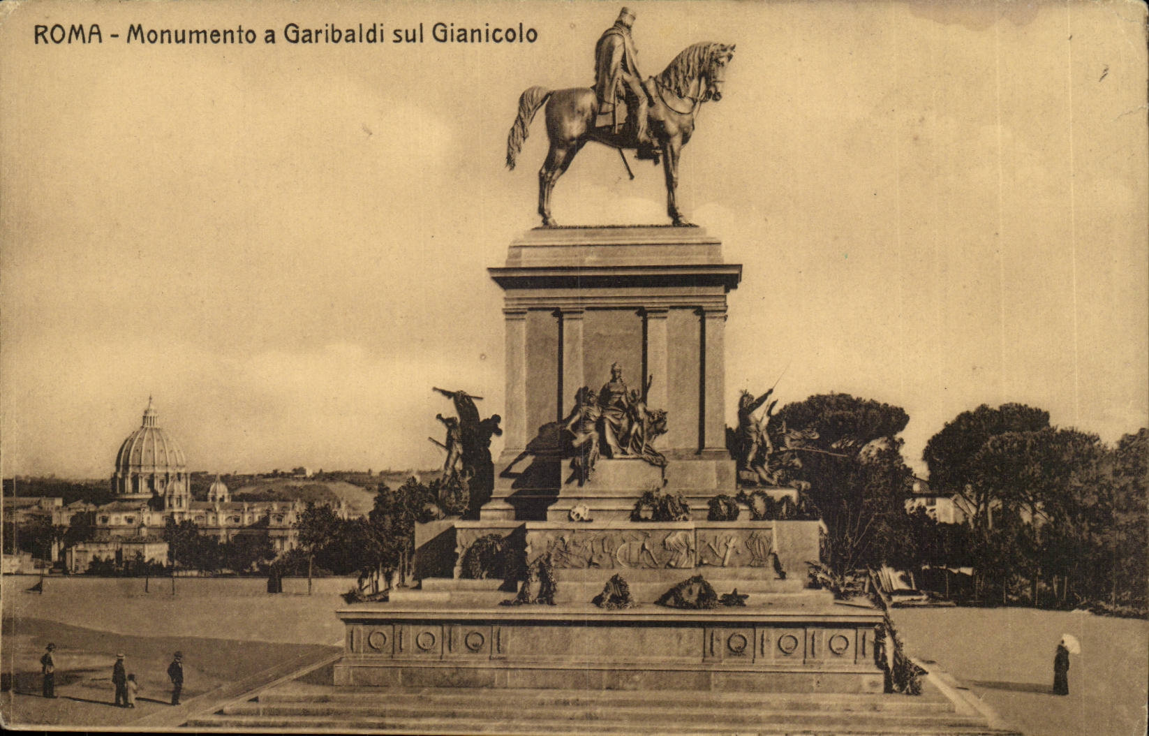 CPA Italie Italia Roma monumento a Garibaldi sul Gianicolo