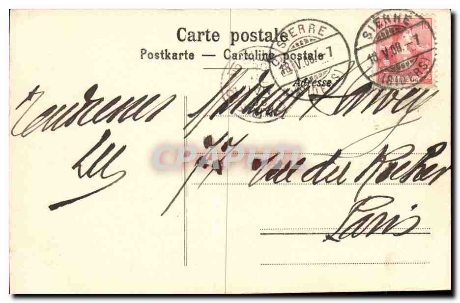 CPA Suisse Vissoye und Hotel d'Anniviers — Rückseite