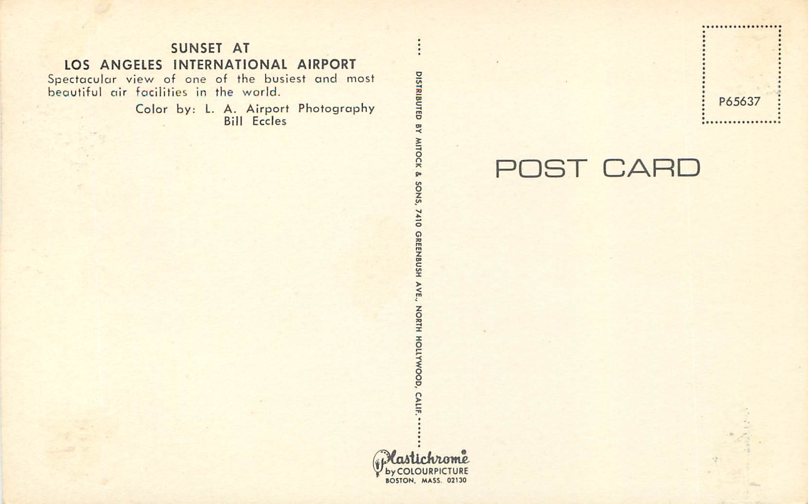 CPM Sunset at Los Angeles International Airport — Rückseite