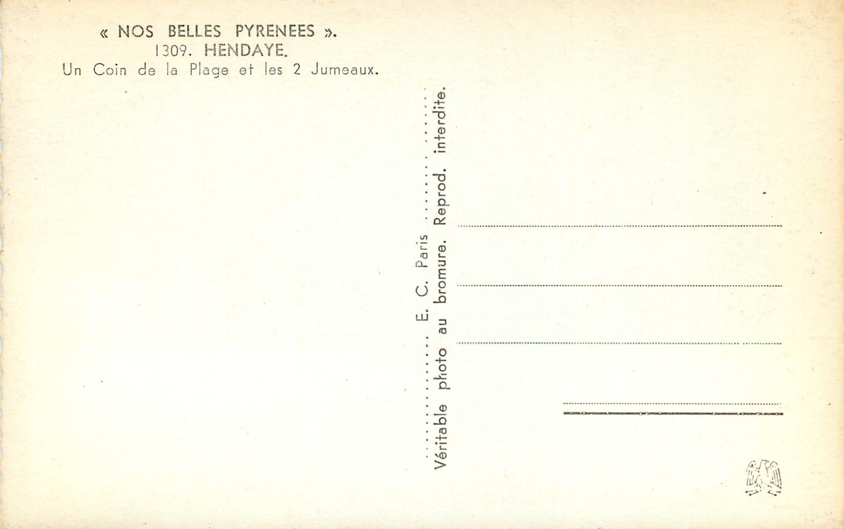 CPM Nos Belles Pyrenees Un Coin de la Plage et les Deux Jumeaux — Rückseite
