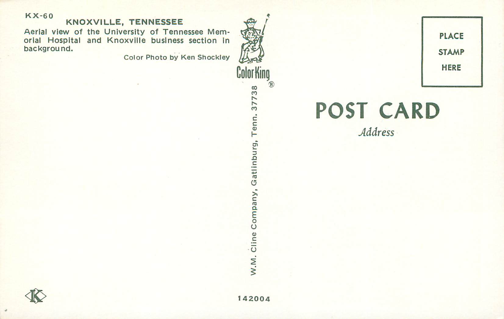CPM Knoxville Tennessee Aerial View of the University of Tennessee Memorial Hospital — Back