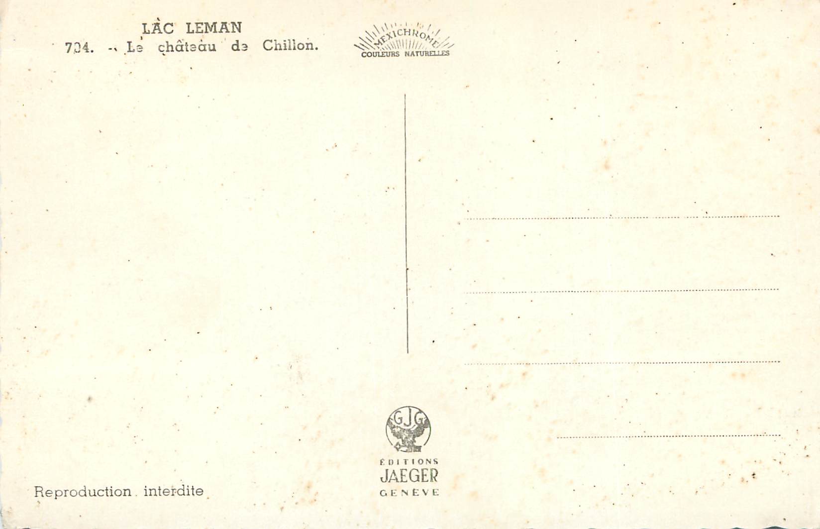 CPM Mac Leman Le chateau de Chillon — Rückseite