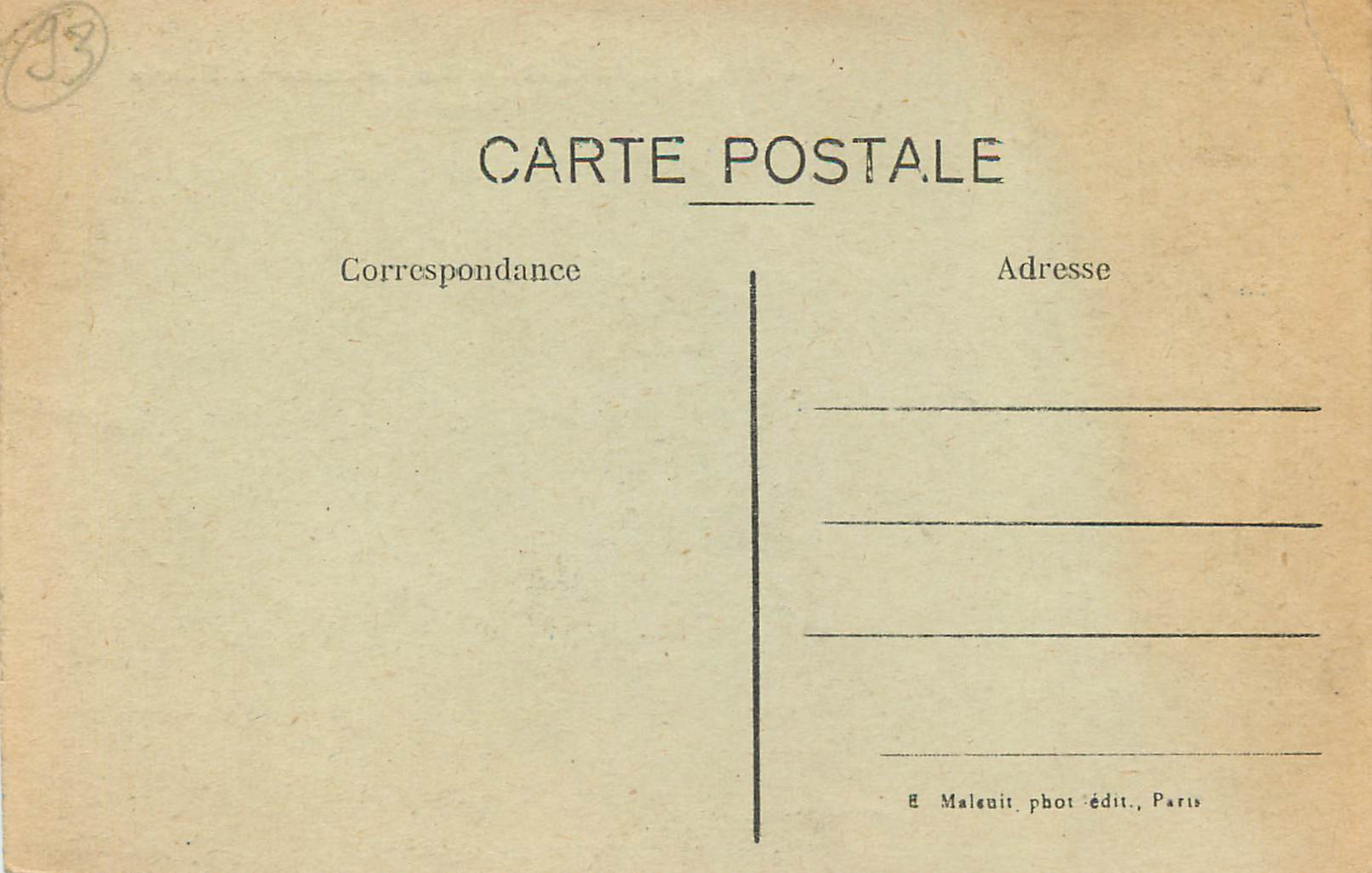 CPA Pantin Le marche et l'eglise — Rückseite
