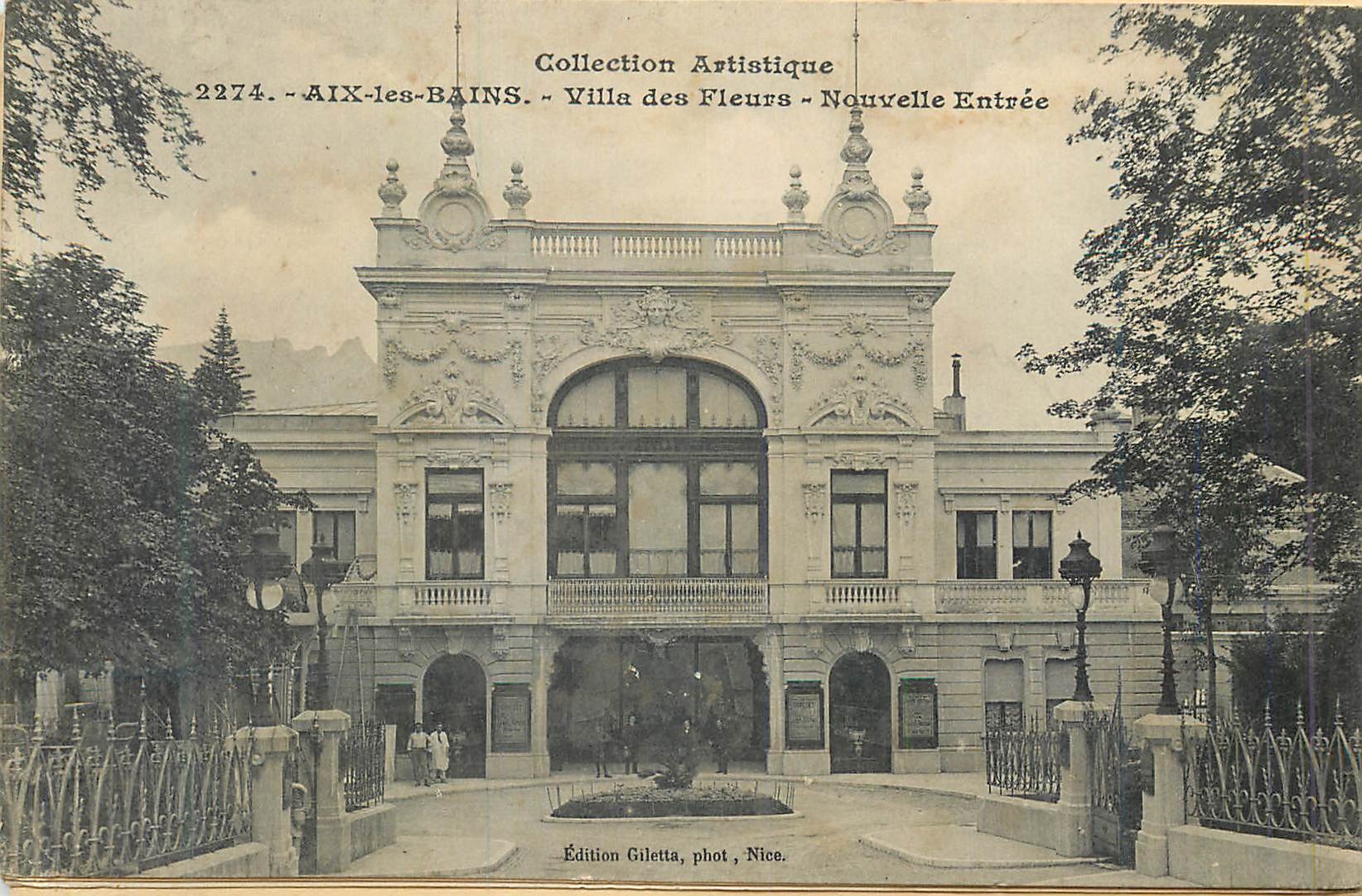 CPA Collection Artistique Aix les Bains Villa des Fleurs Nouvelle Entree