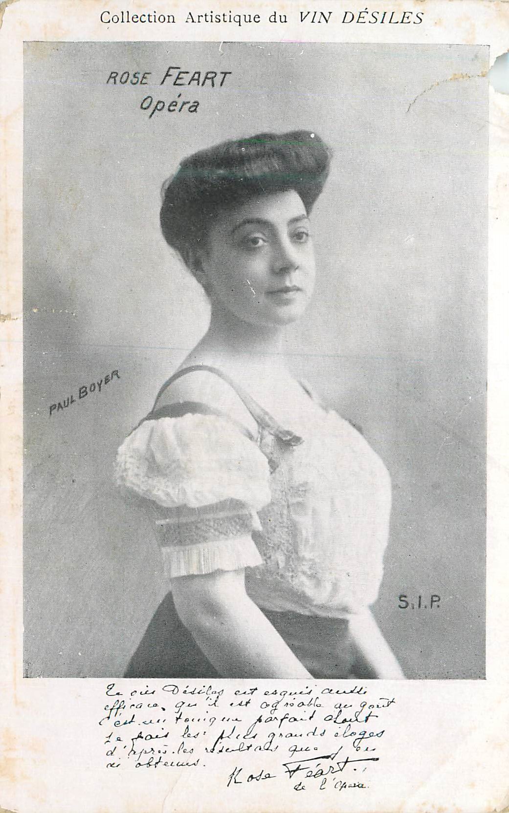 CPA Rosse Feart Opera Paul Boyer Vin Desiles