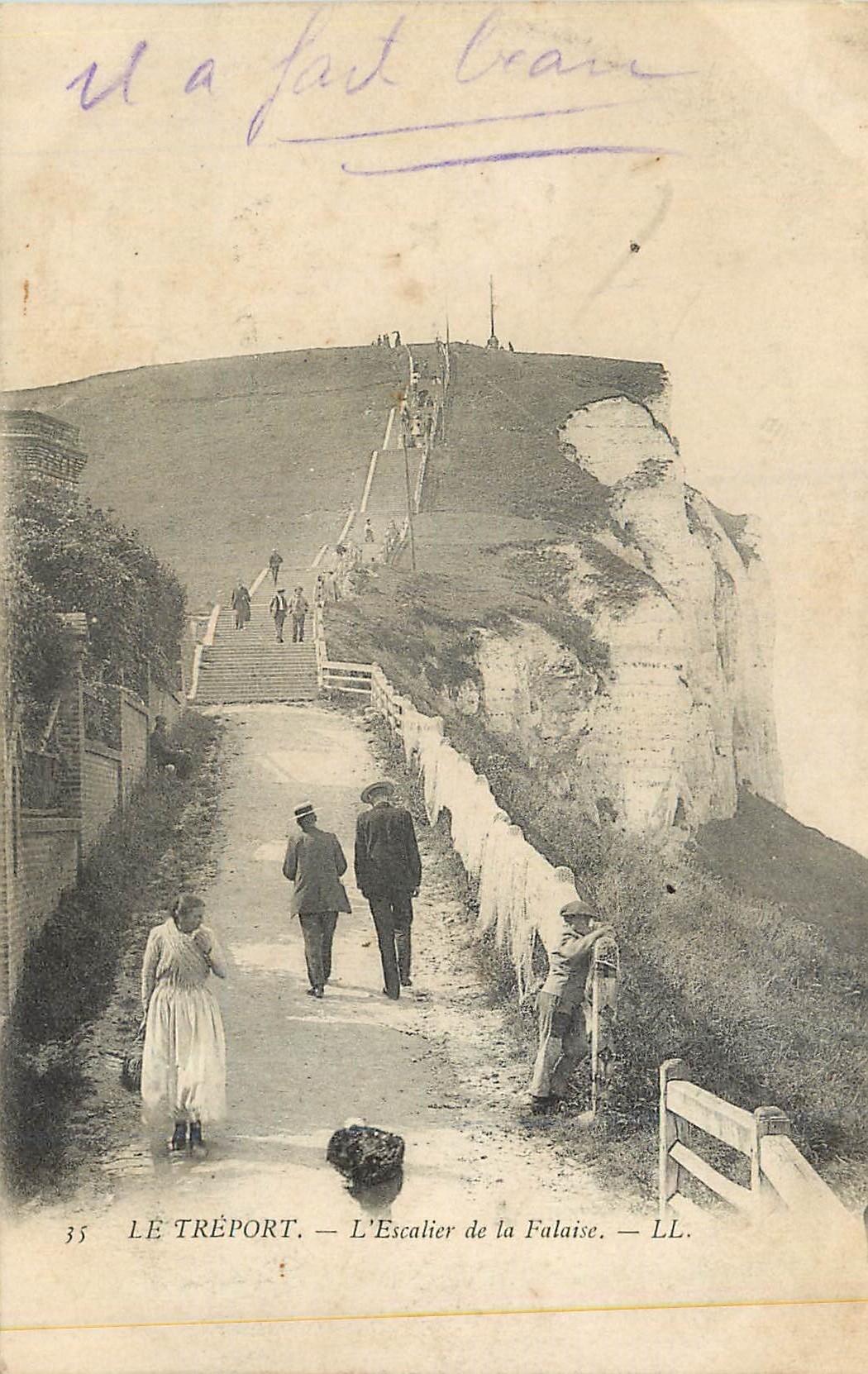 CPA Le Treport L'Escalier de la Falaise
