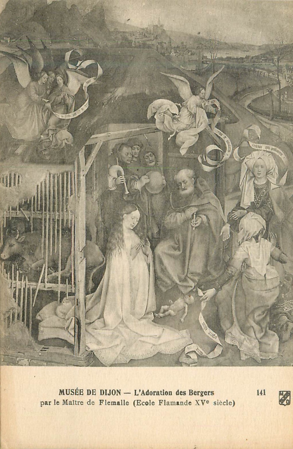 CPA Musee de Dijon L'Adoration des Bergers par le Maitre de Flemalle (Ecole Flamande XVe Siecle)