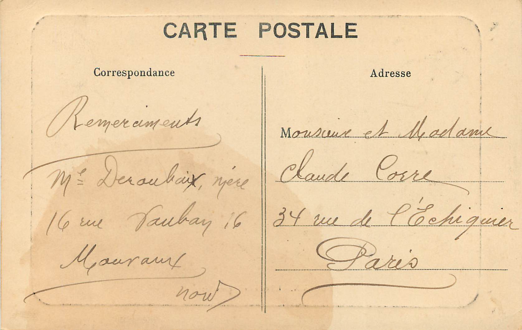 CPA Roubaix L'Ecole des beaux Arts Edit — Rückseite