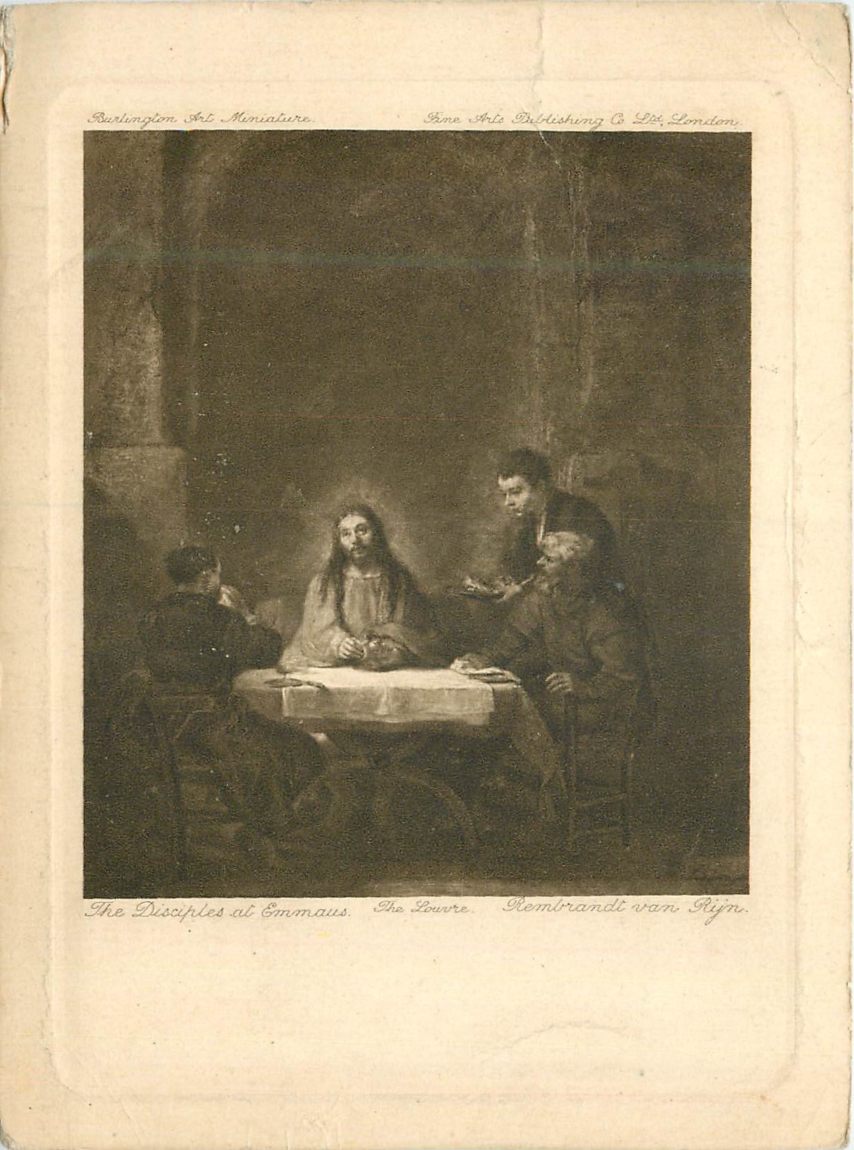 CPA The Disciple at Emmaus Rembrandt