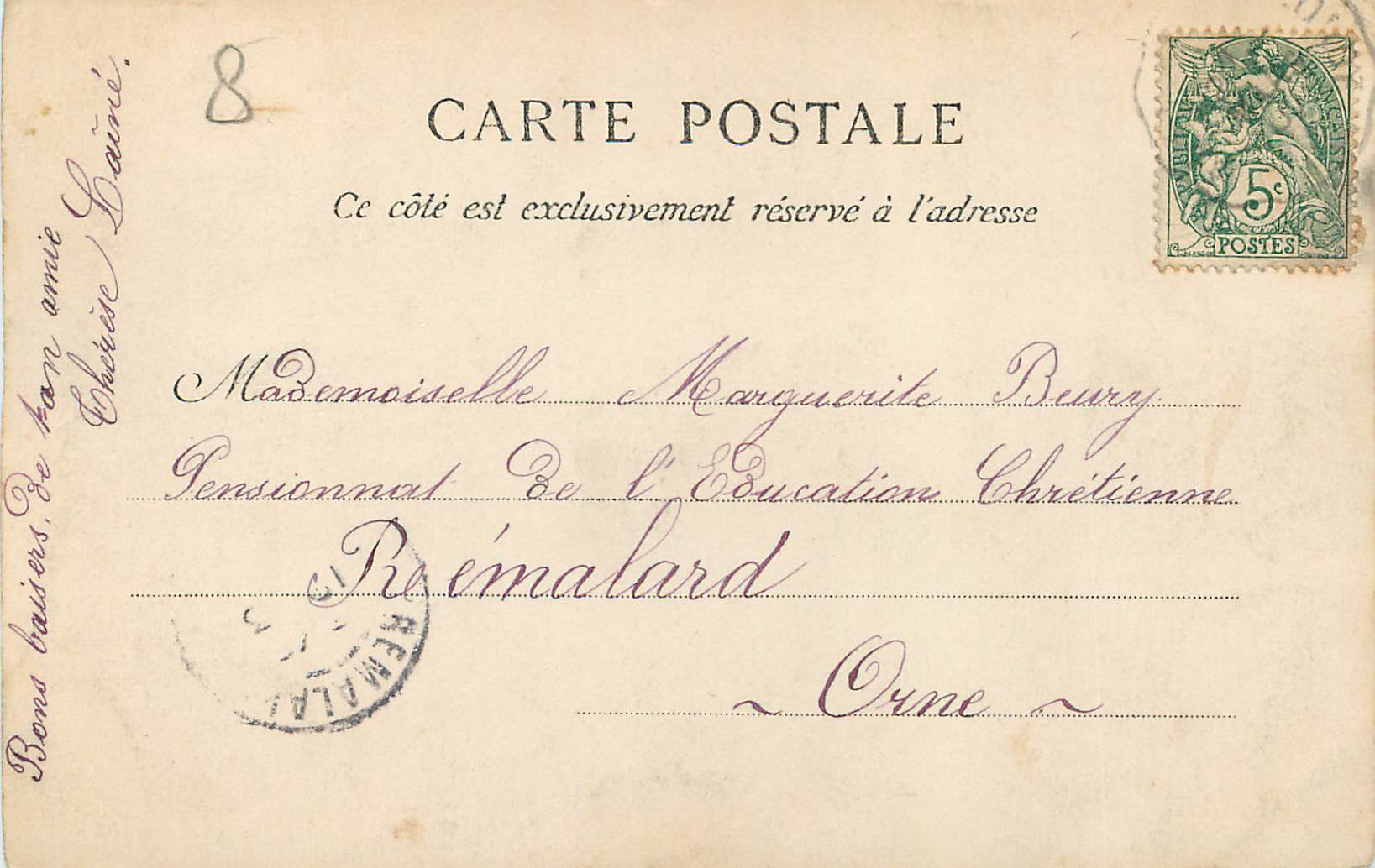 CPA Mortagne Interieur de l'Eglise et Nef Laterale — Rückseite