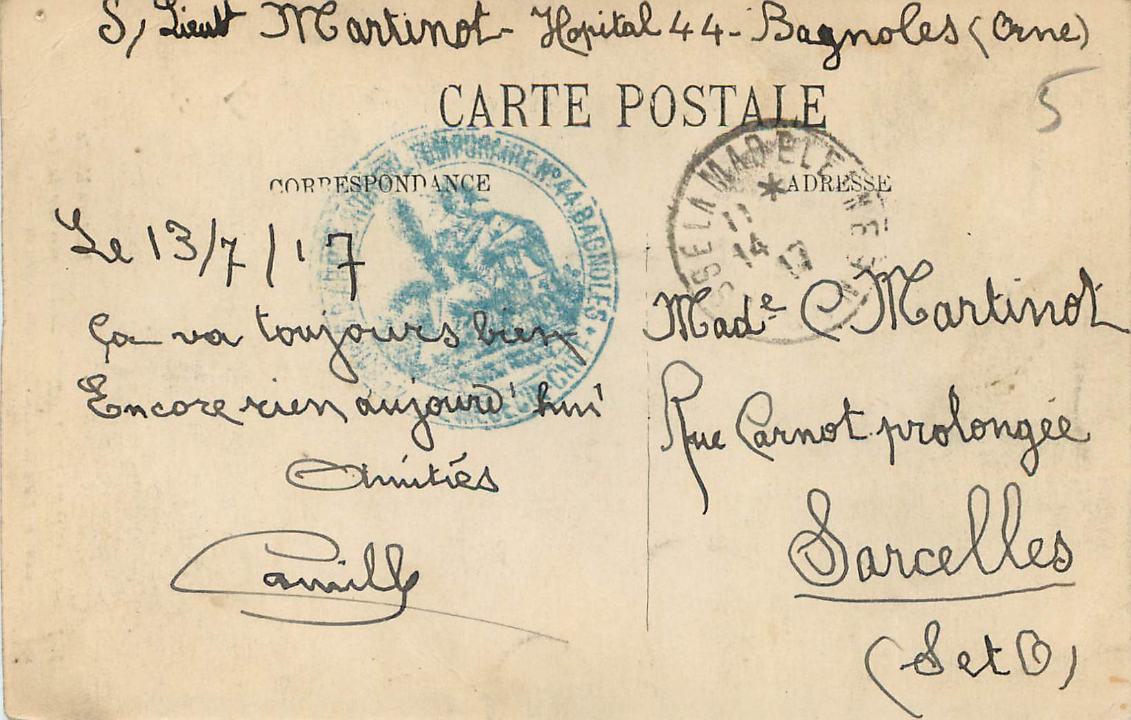 CPA Bagnoles de L'Orne dans le Parc de l'Etablissement Thermal — Rückseite