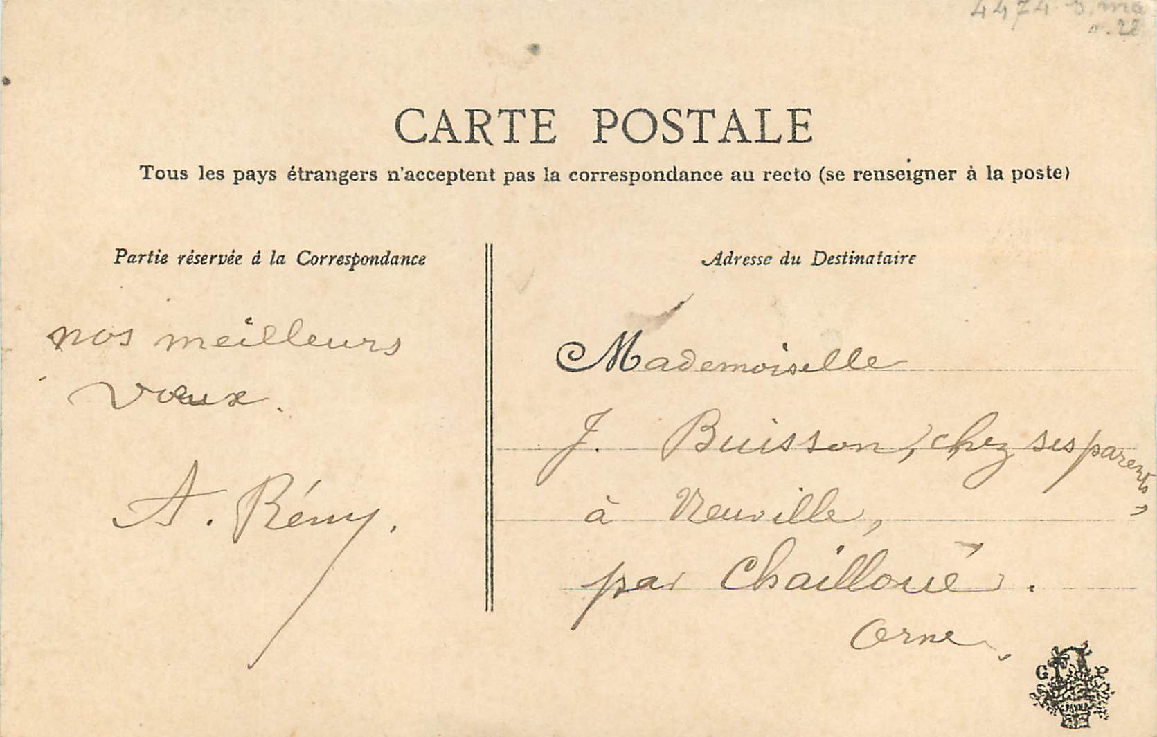 CPA Heureux Anniversaire — Verso