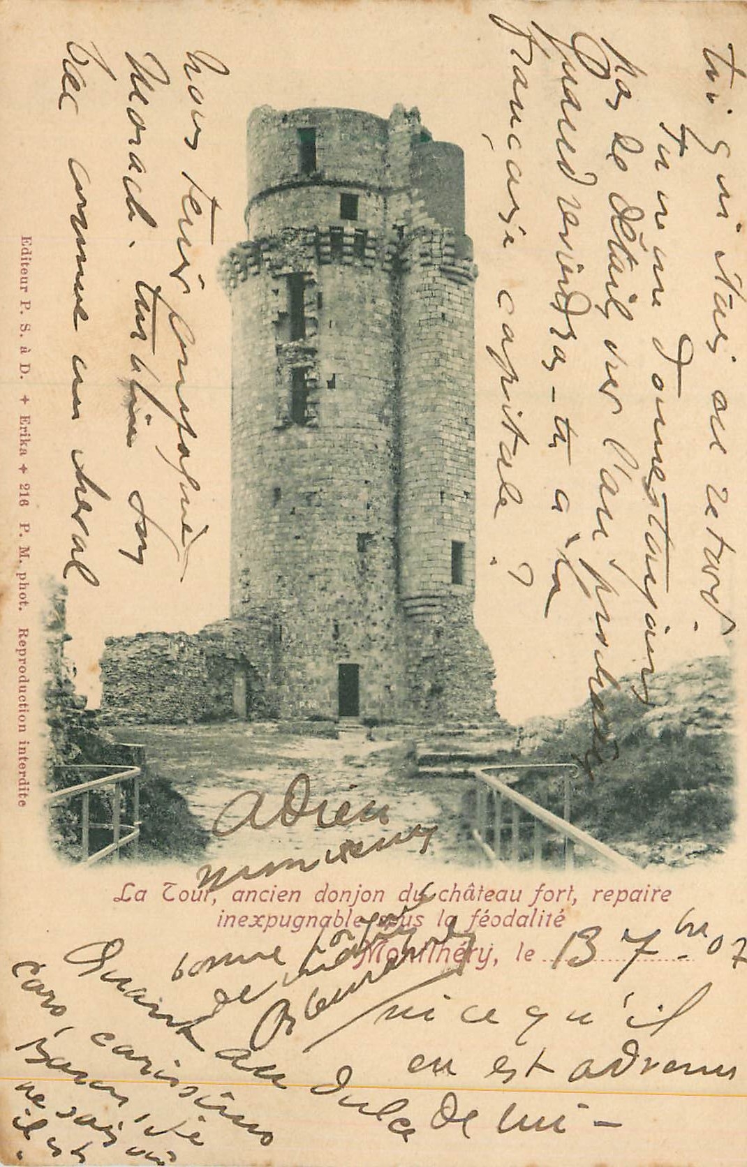Turm des Schlosses von Empuré — altes unzugängliches Wohnturm — Verleger P. S. à D. + Erika, Nr. 216