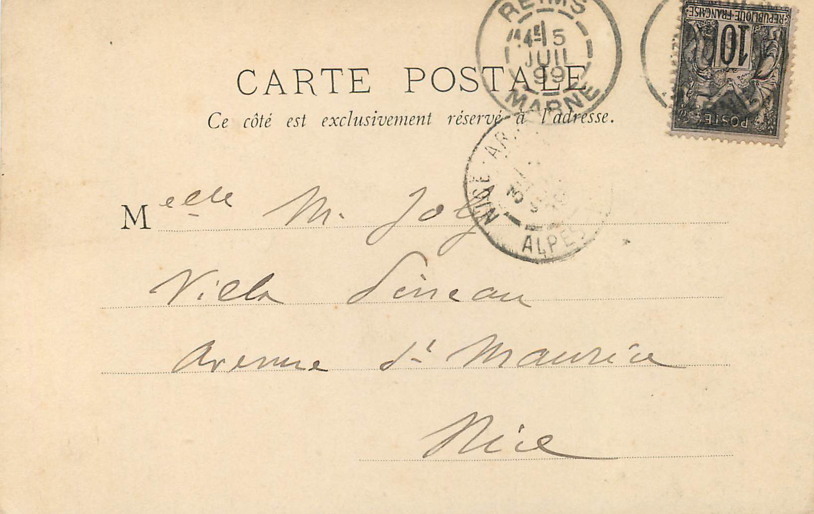 CPA Langres La Cathedrale (carte 1900) — Rückseite