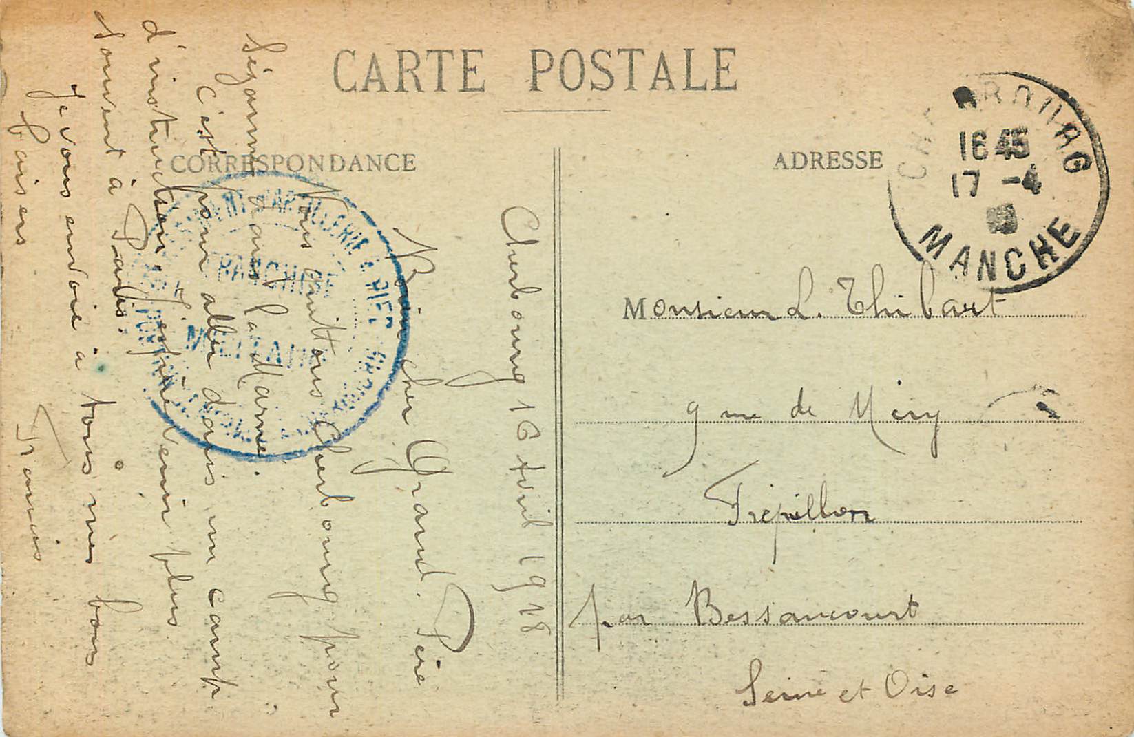 CPA Cherbourg Les Torpilleurs et la Defense Mobile Bateaux — Rückseite