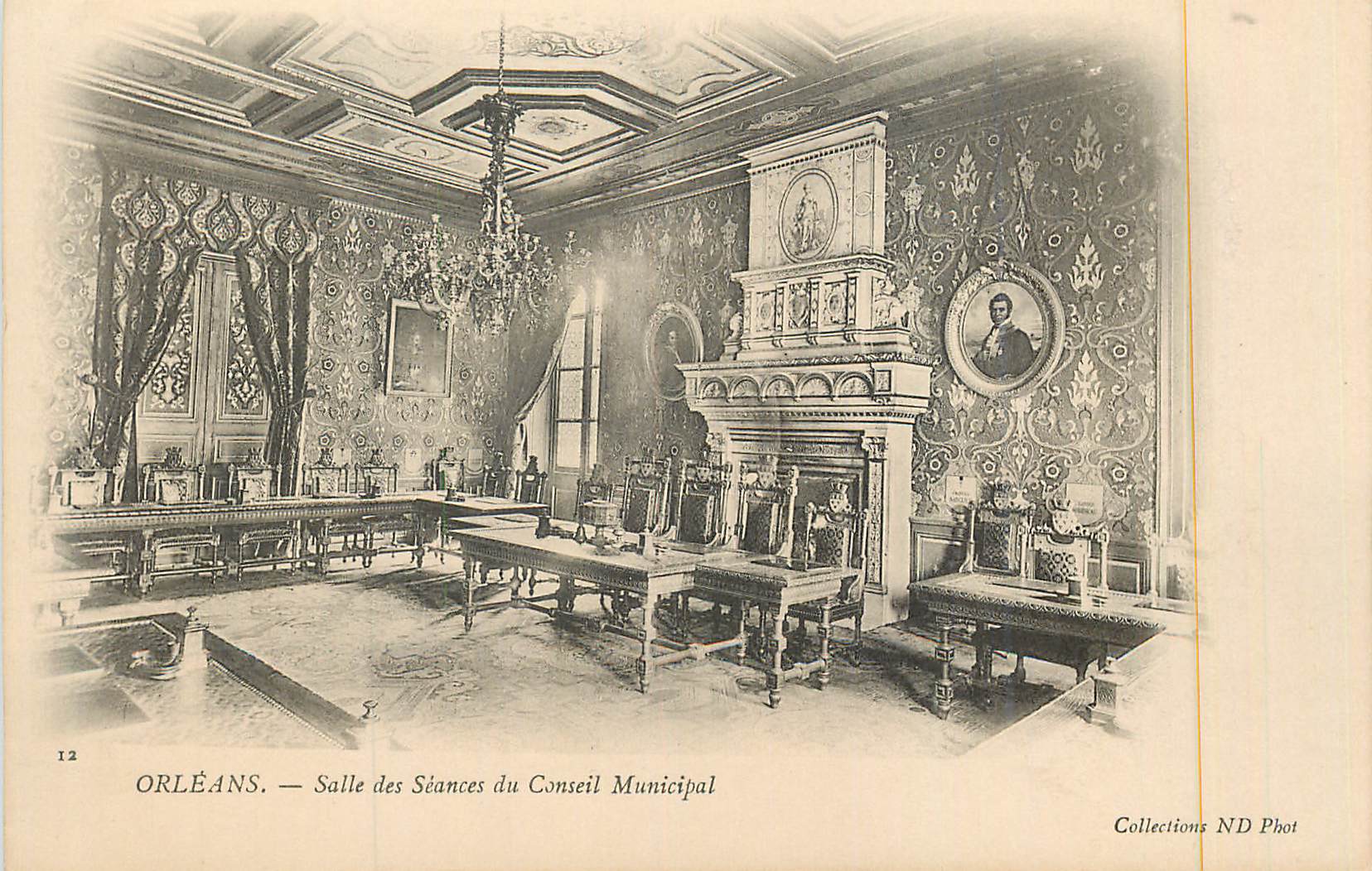 CPA Orleans Salle des Seances du Conseil Municipal (carte 1900)