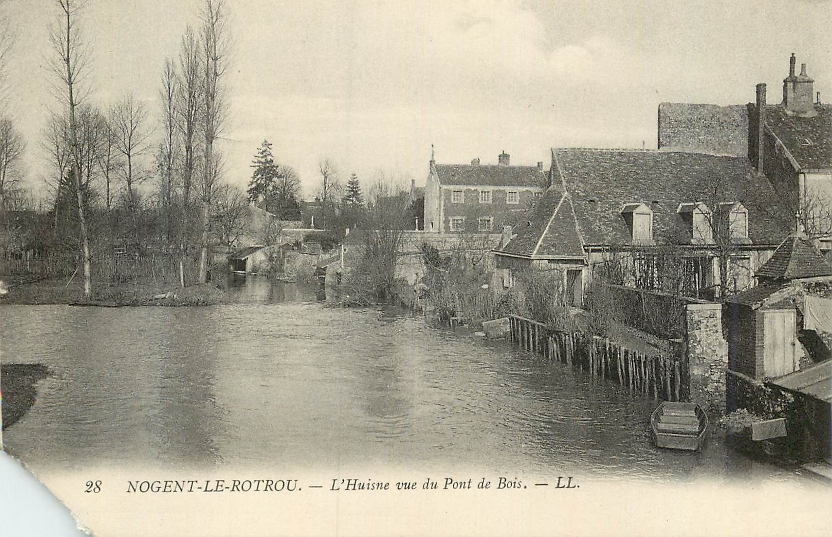 CPA Nogent le Rotrou L'Huisne Vue du Pont de Bois
