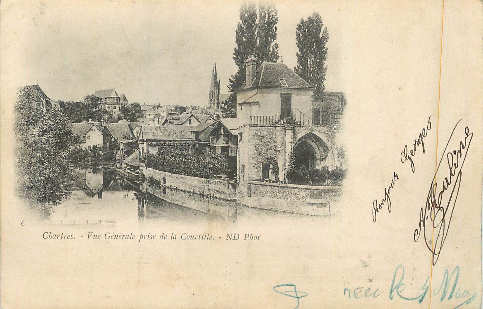 CPA Chartres Vue generale Prise de la Courtille ND (carte 1900)