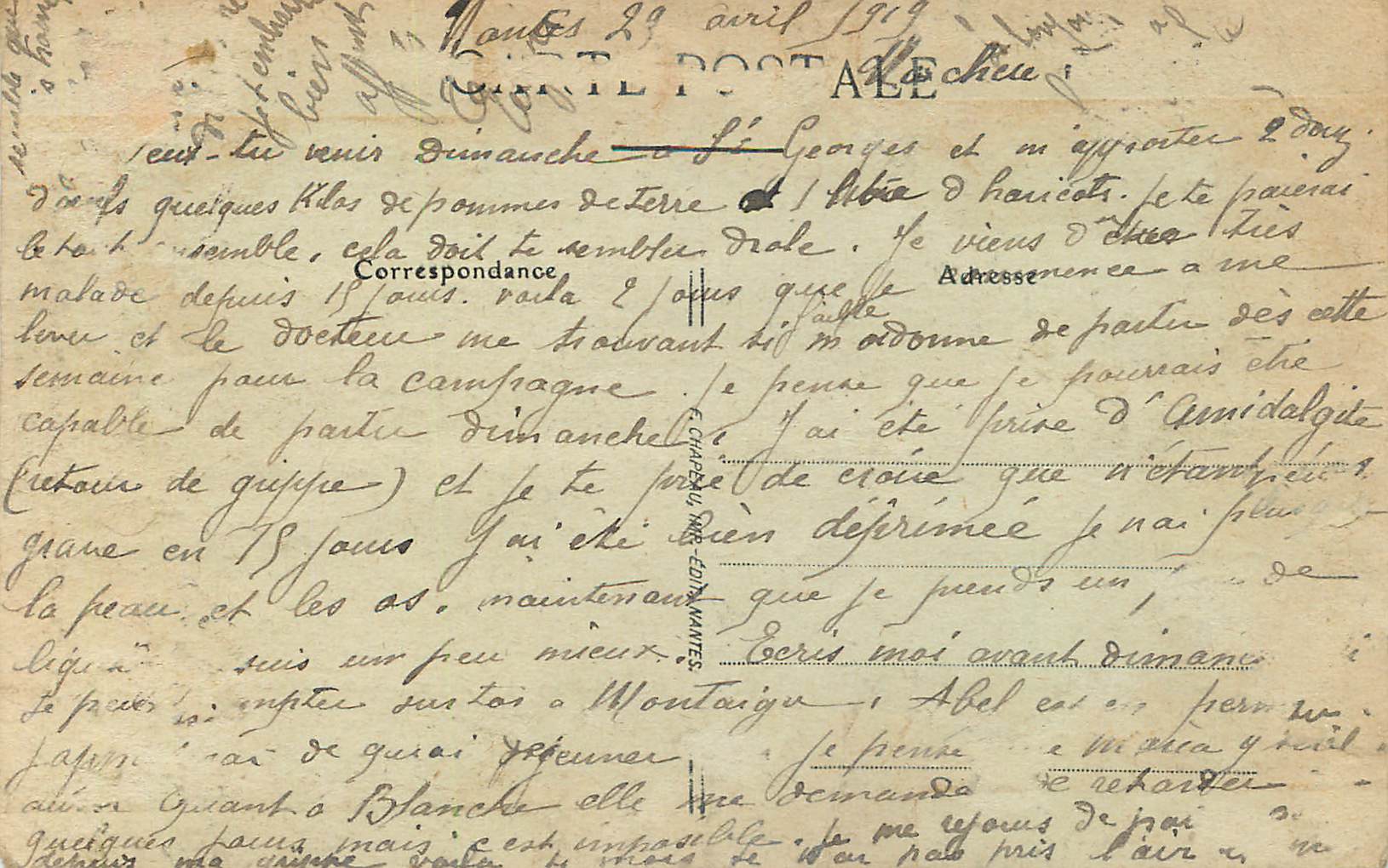 CPA Nantes La Bonne Mere Sainte Anne — Rückseite