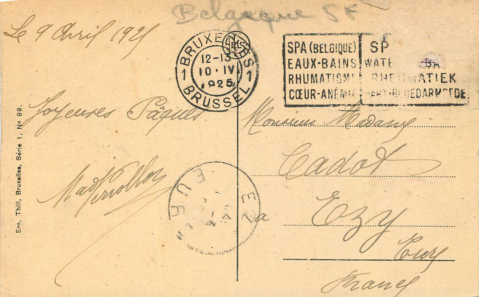 CPA Bruxelles Tombeau du Soldat Inconnu Lion Militaria — Rückseite