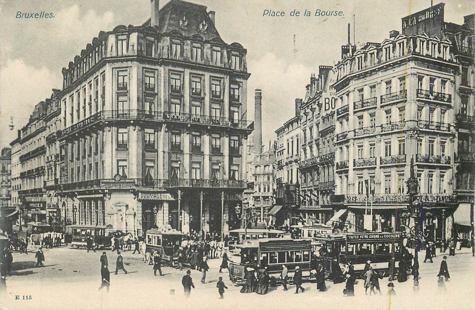 CPA Bruxelles Place de la Bourse Tramway