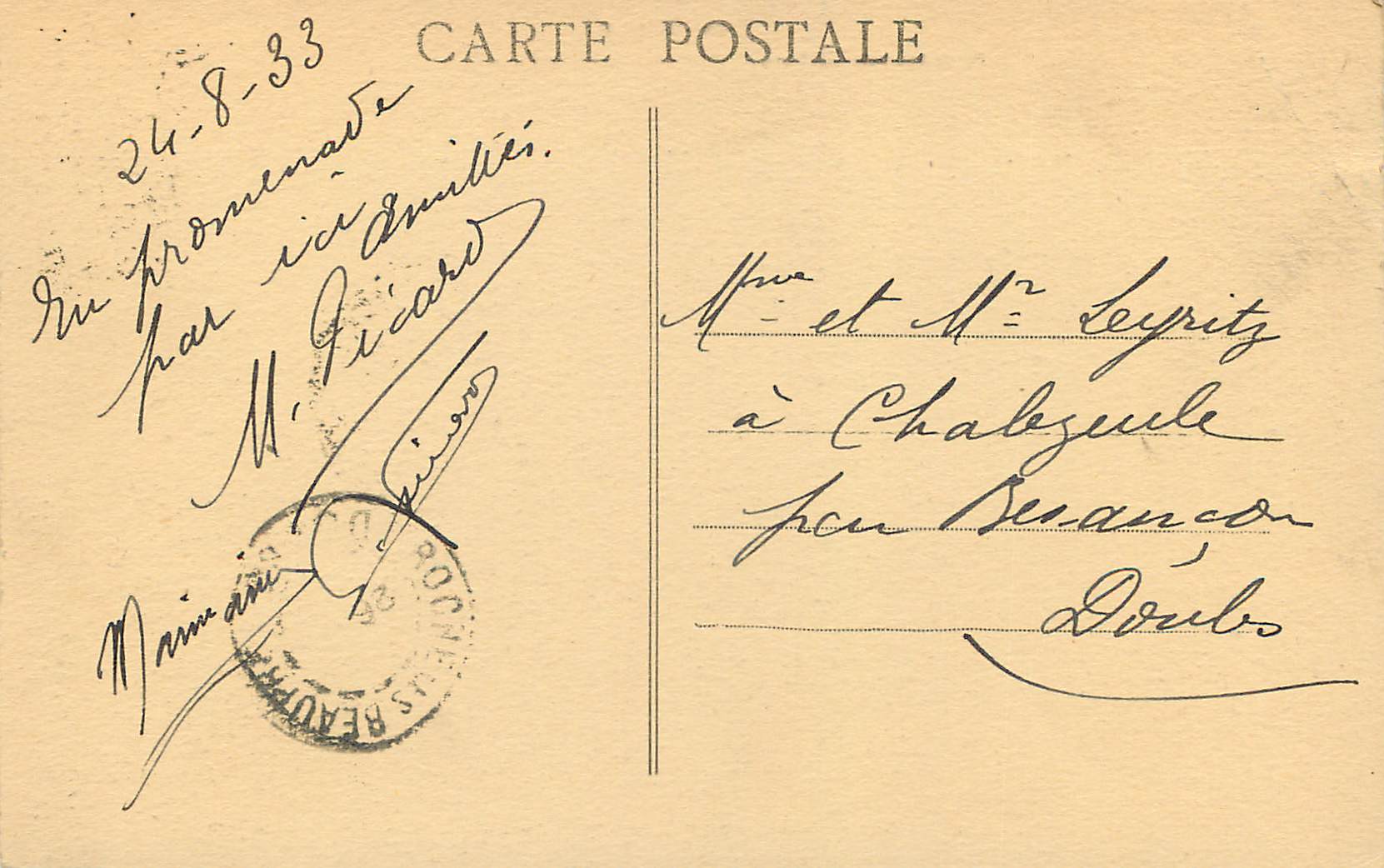 GAP (735 m.) — Vue générale — Au 1er plan Puy Maure — Au fond, Massif de Charance — Milla Jouabert, éditeur, Gap — n° 117 — Rückseite