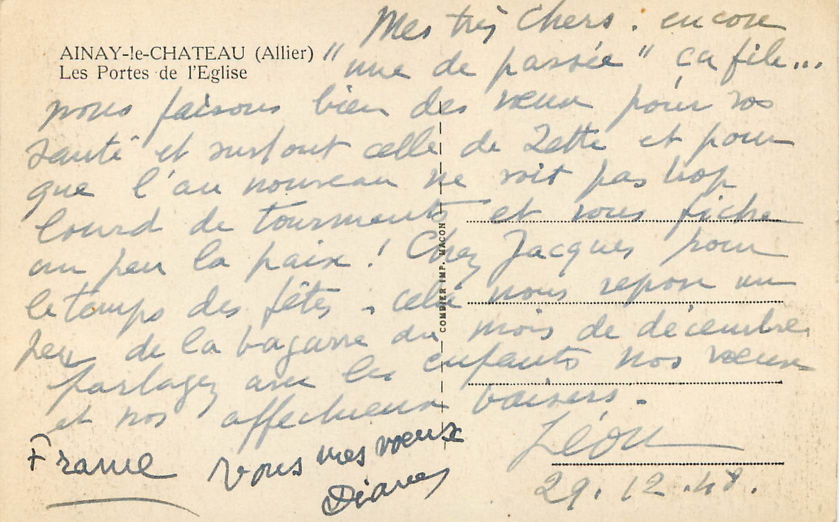 Ainay-le-Château (Allier) — Les Portes de l'Église — Cim — Verso
