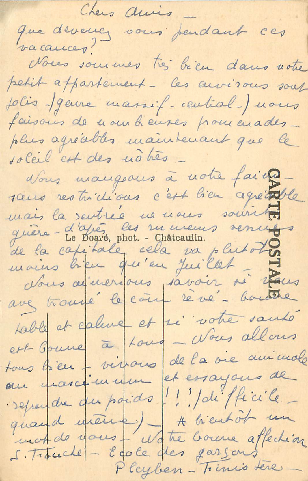 CPA Pleyben le Calvaire vu du Clocher Tres Curieux par la Vue de la Disposition des Divers Groupes sur la Plate Forme — Rückseite