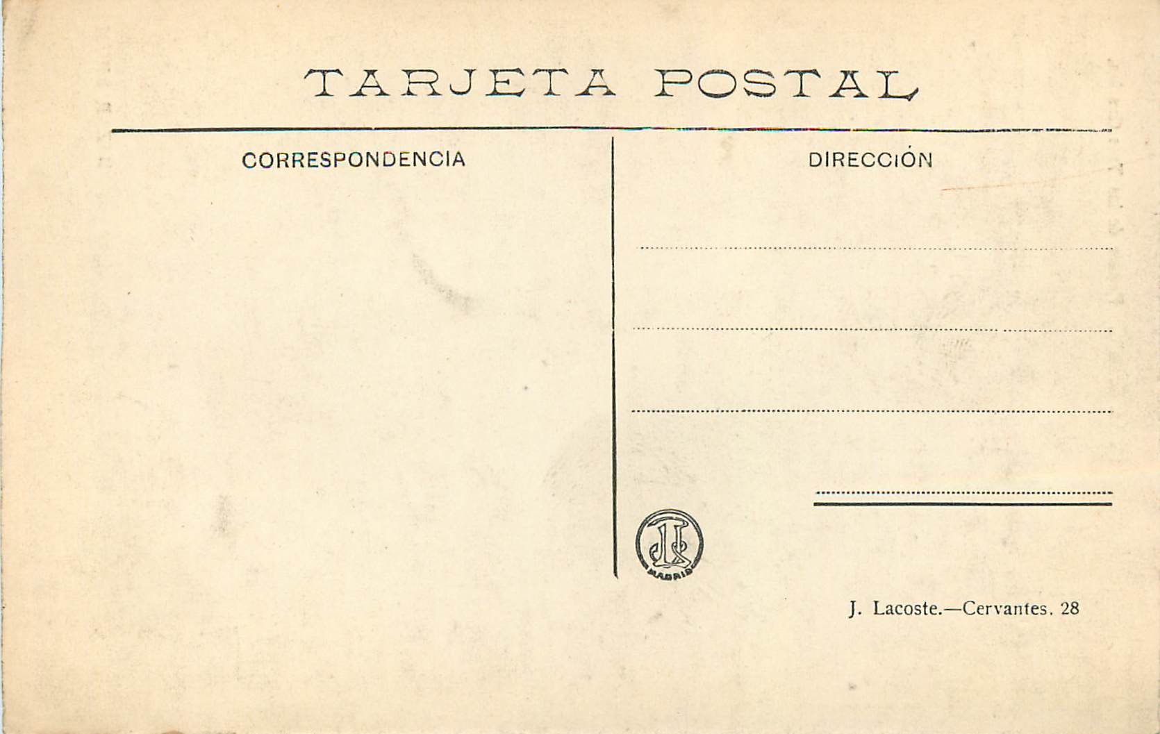CPA Bazar Brun La Granja Fuente de las Tres Gracias — Rückseite