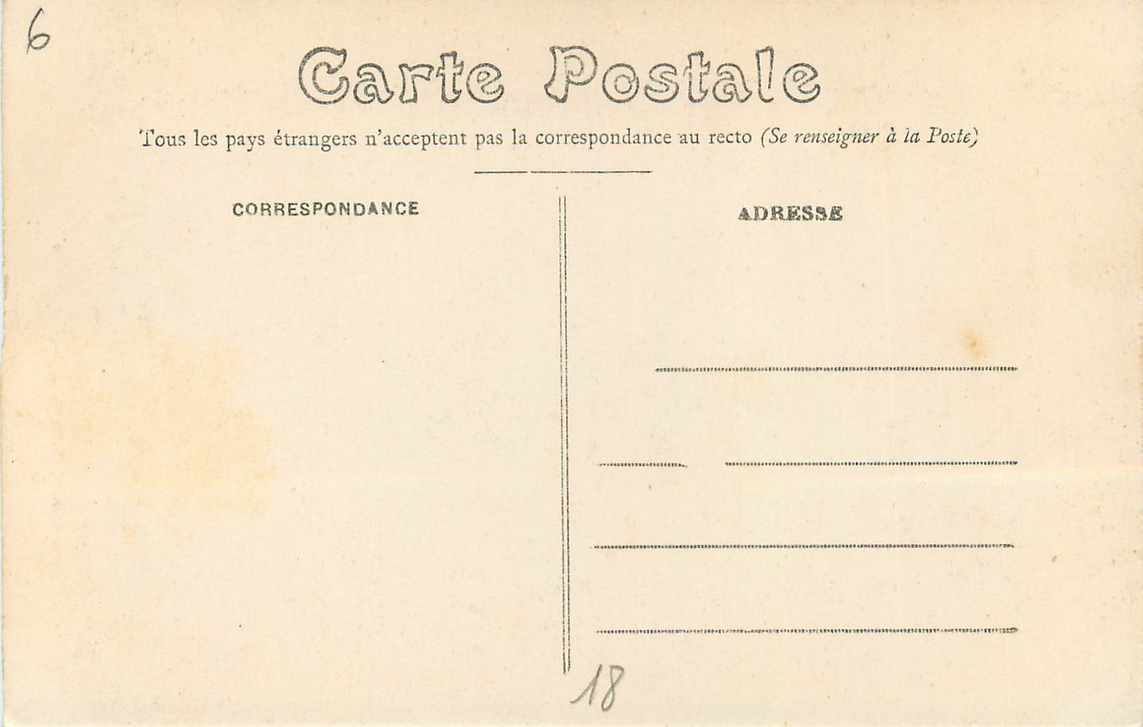 CPA Bourges Cathedrale — Verso