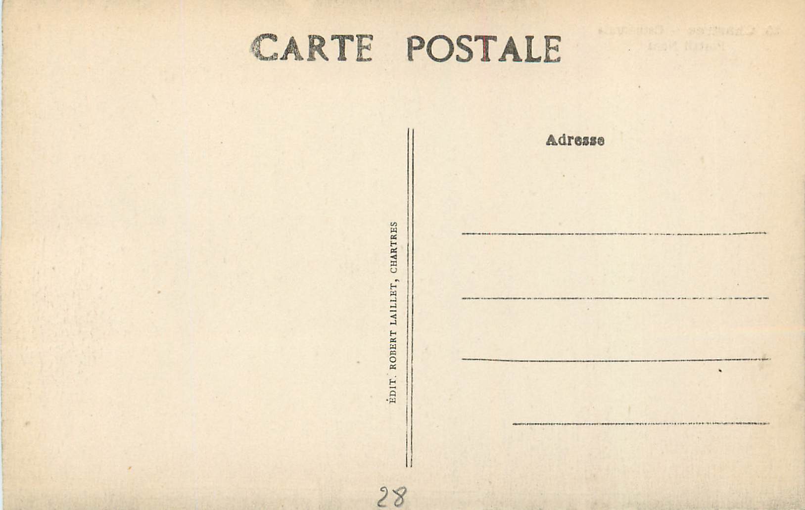 CPA Chartres Cathedrale Portail Nord — Rückseite