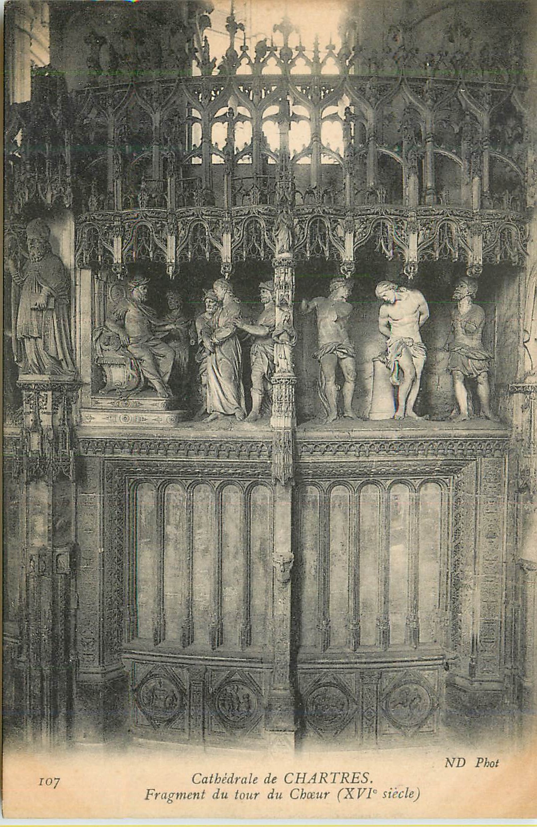 CPA Cathedrale de Chartres Fragment du Tour du Choeur (XVIe Siecle)