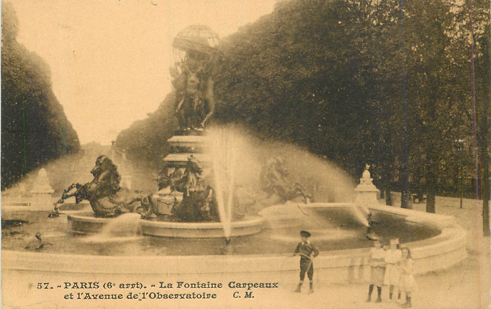 CPA Paris (6e Arr) La Fontaine Carpeaux et L'Avenue de l'Observatoire