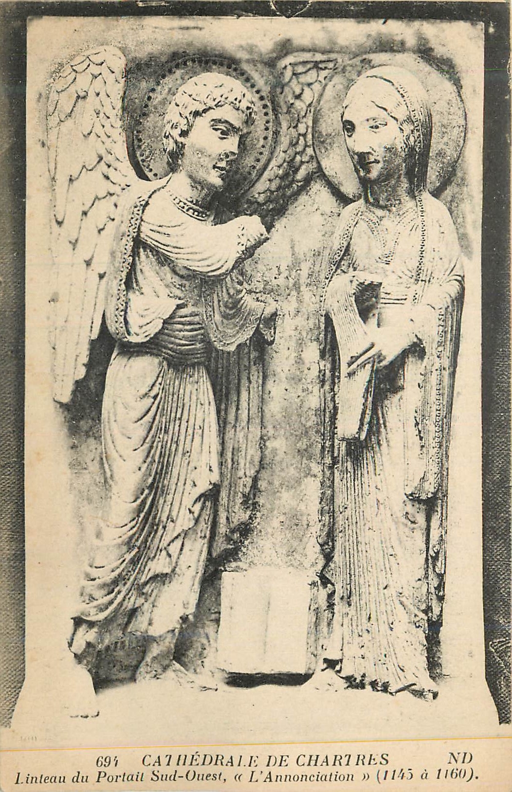 CPA Cathedrale de Chartres (Cote Sud) Linteau du Portail Sud Oeust L'Annonciation (1145 a 1160)