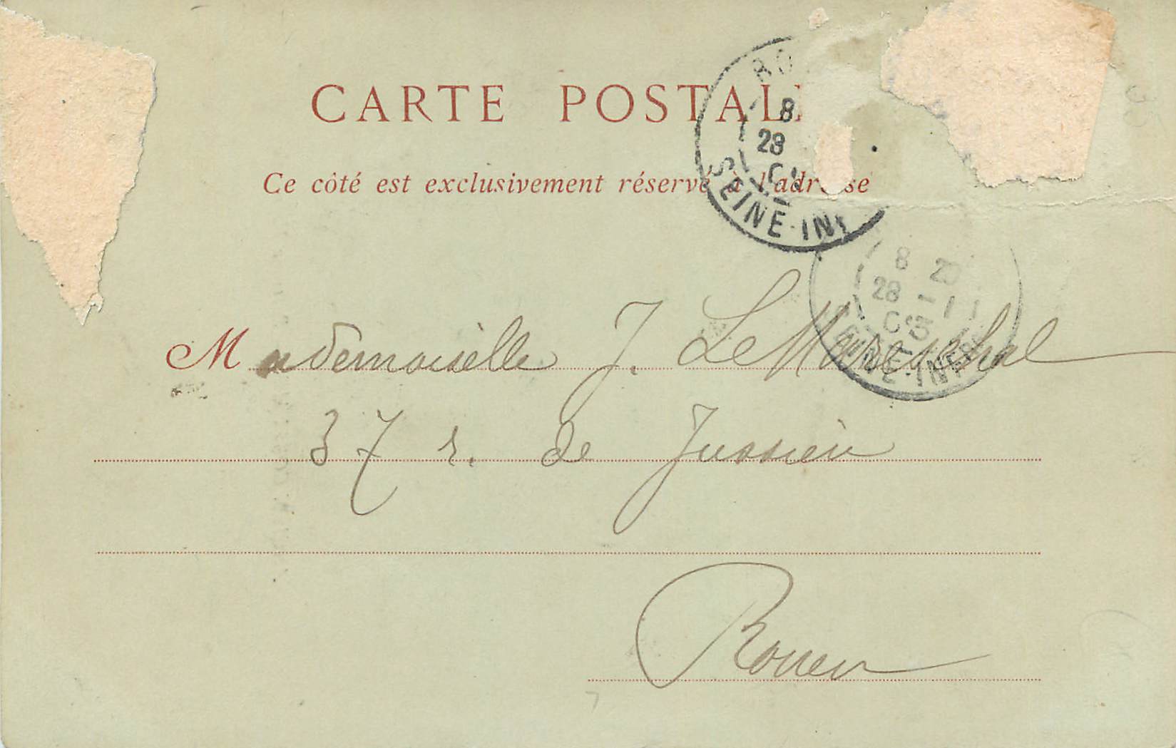 CPA Ancien Costume Paysanne Normande Ane Donkey — Verso