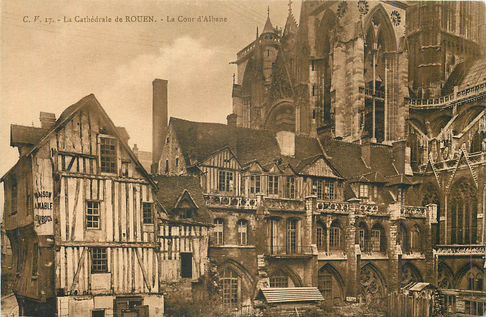 CPA La Cathedrale de Rouen La Cour d'Alhane