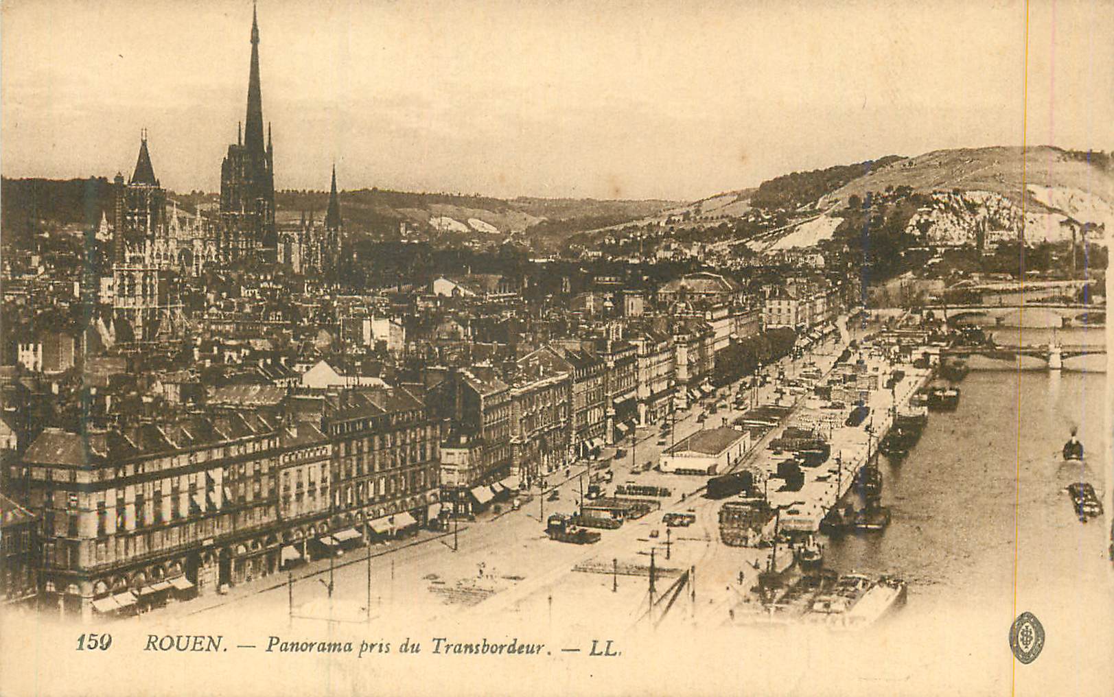 CPA Rouen Panorama Pris du Transbordeur