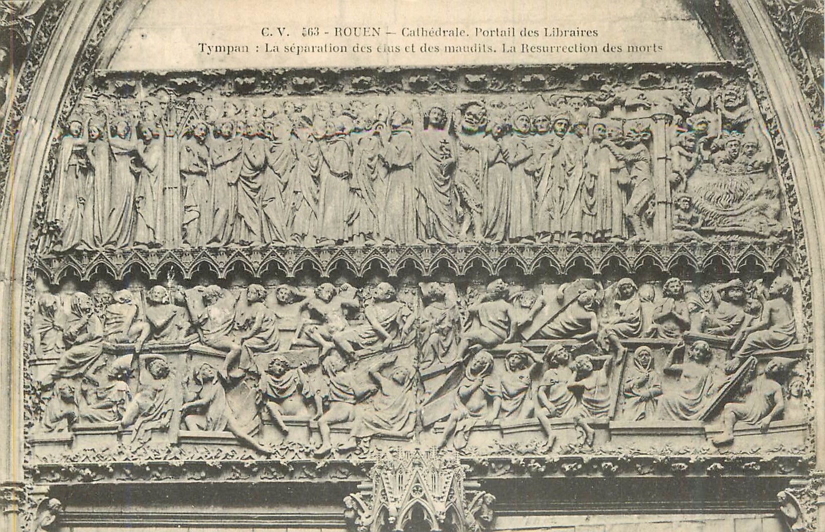CPA Rouen Cathedrale Portrait des Libraires Tympan