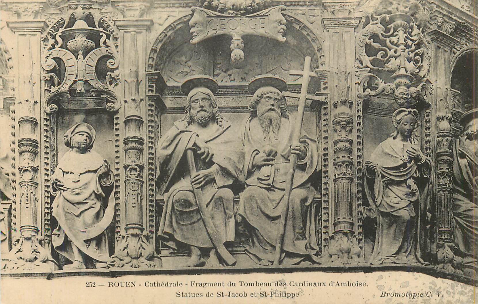 CPA Rouen Cathedrale Fragment du Tombeau des Cardinaux d'Amboise