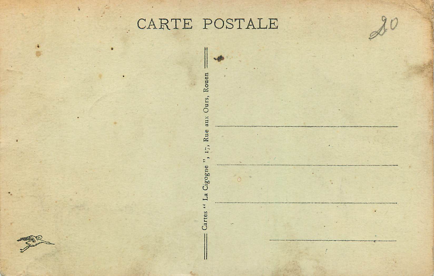 CPA Rouen La Caserne pelissier Militaria — Verso