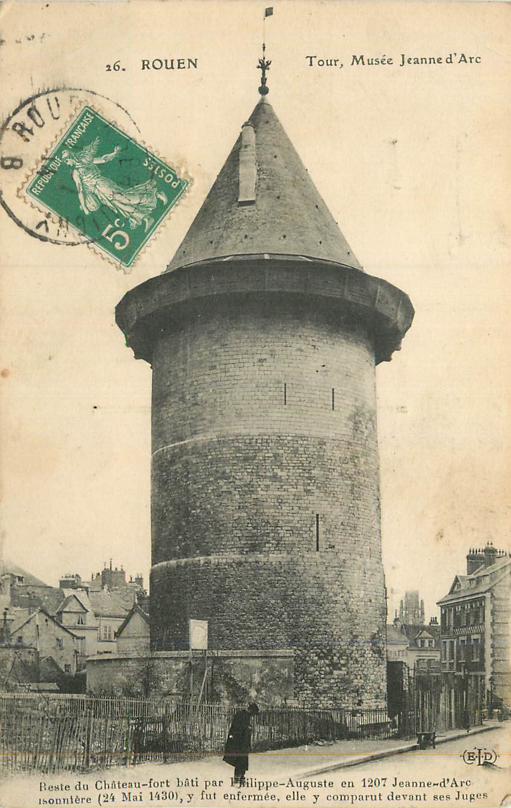 CPA Rouen Tour Musee Jeanne d'Arc Reste du Chateau Fort Bati par Philippe Auguste