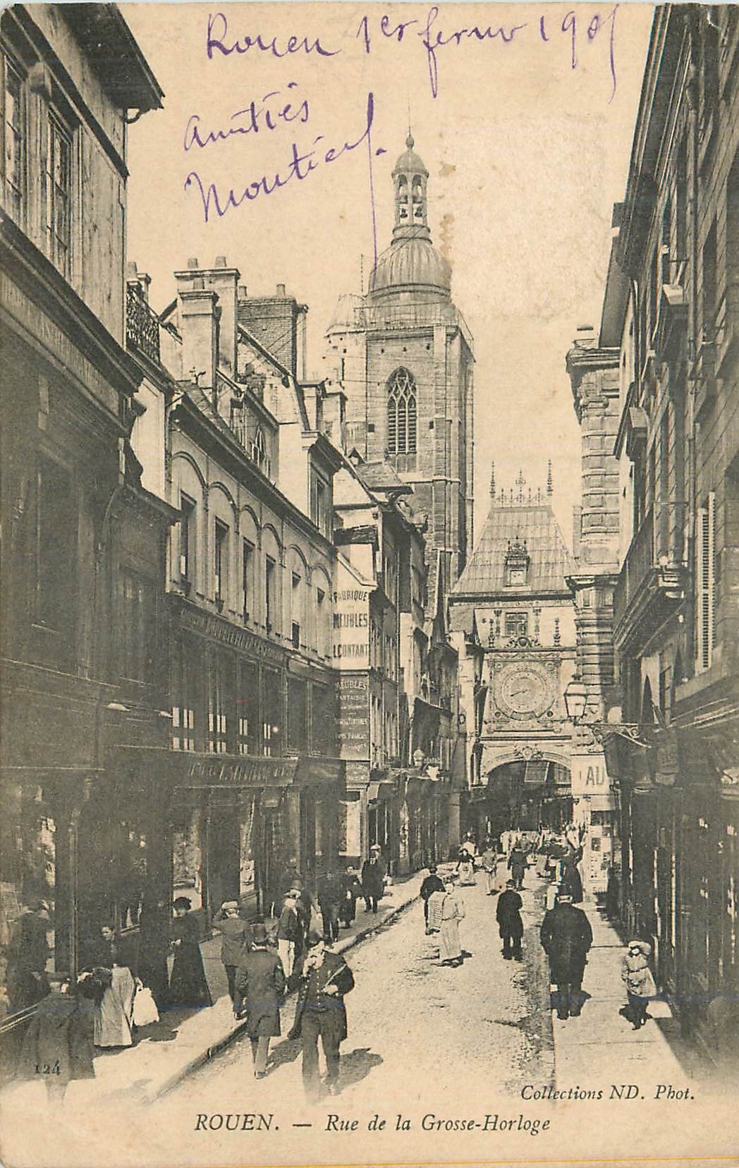 CPA Rouen Rue de la Grosse Horloge