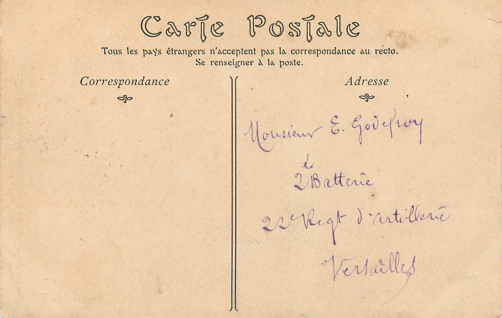 CPA Rouen Rue de la Grosse Horloge — Verso