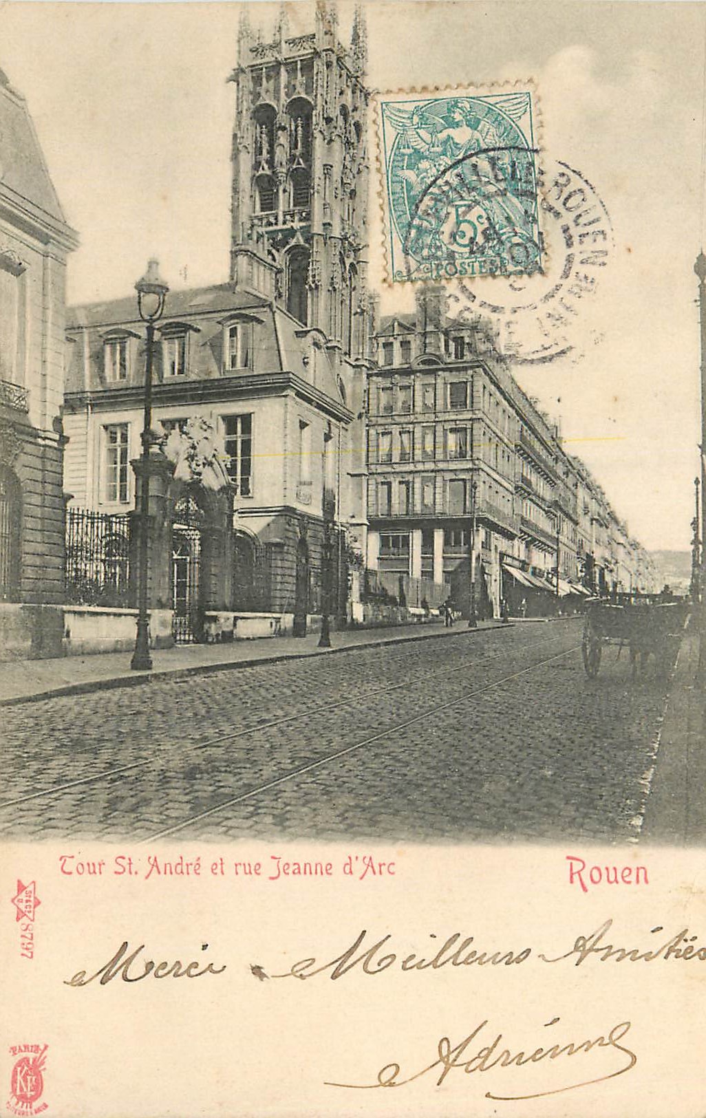 CPA Rouen Cour St Andre et Rue jeanne d'Arc
