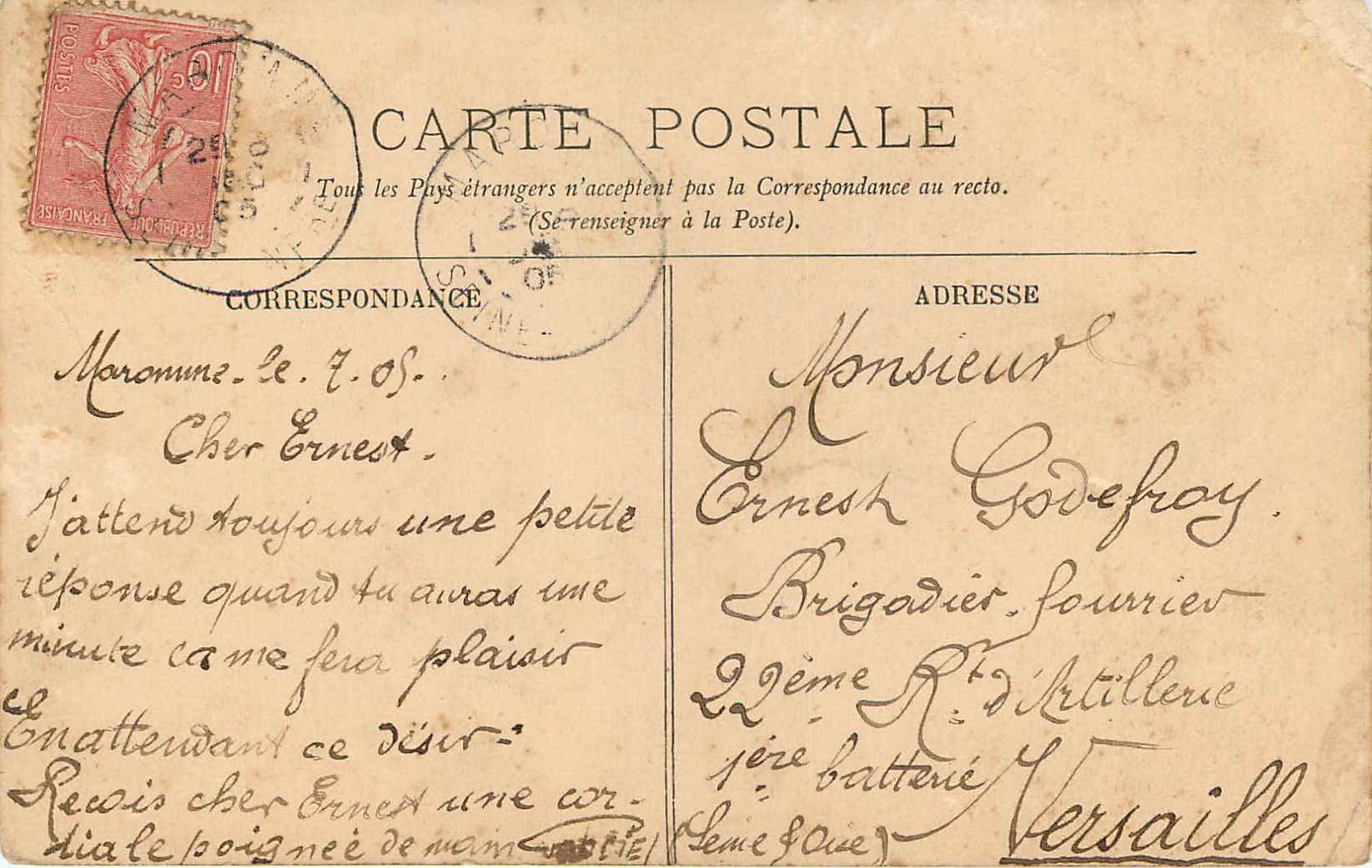 CPA Rouen Eglise Saint Ouen — Rückseite