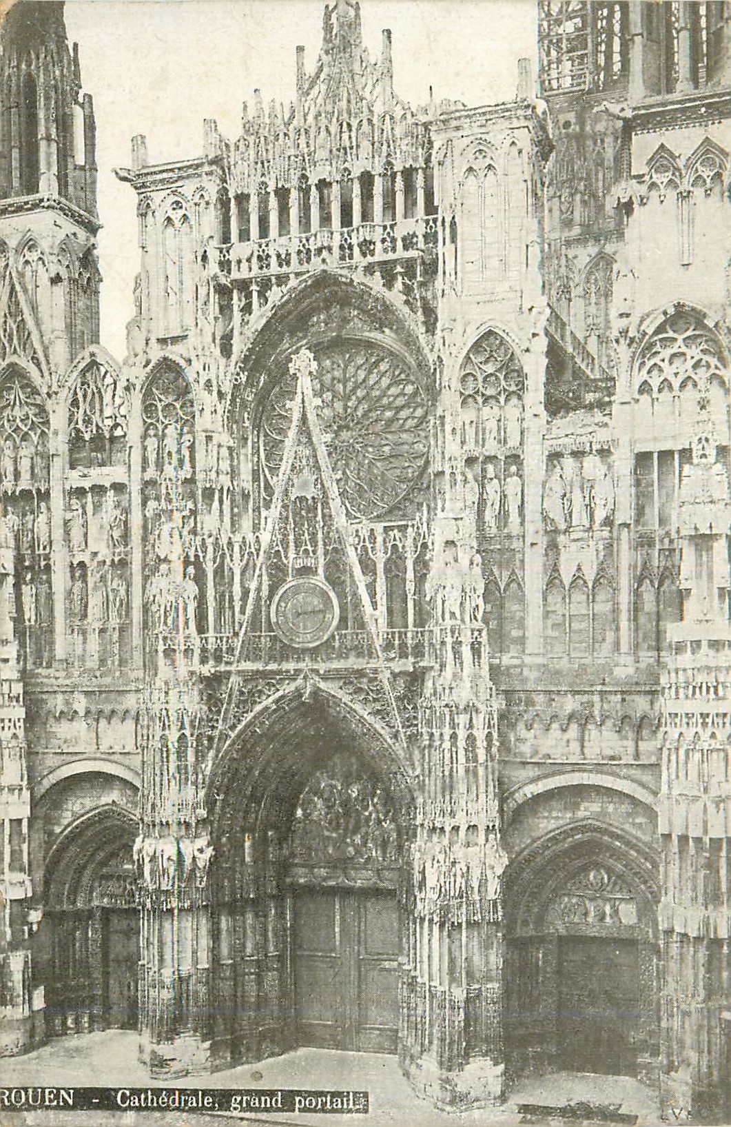 CPA Rouen Cathedrale Grand Portail