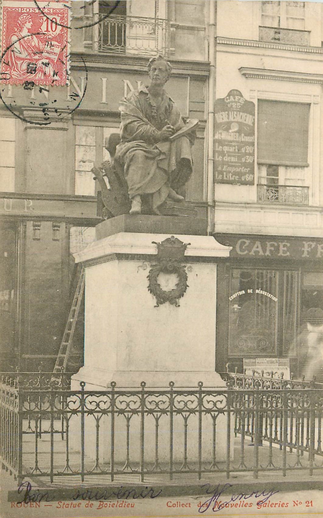 CPA Rouen Statue de Boieldieu