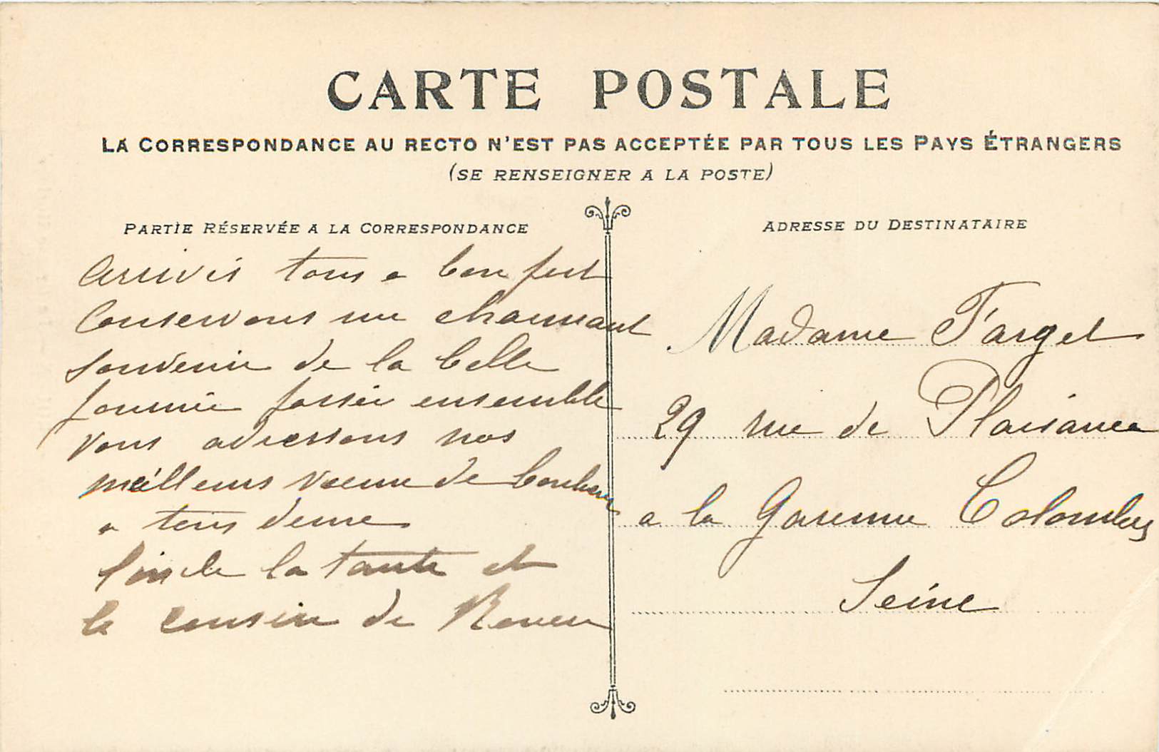 CPA Rouen La Grosse Horloge — Rückseite