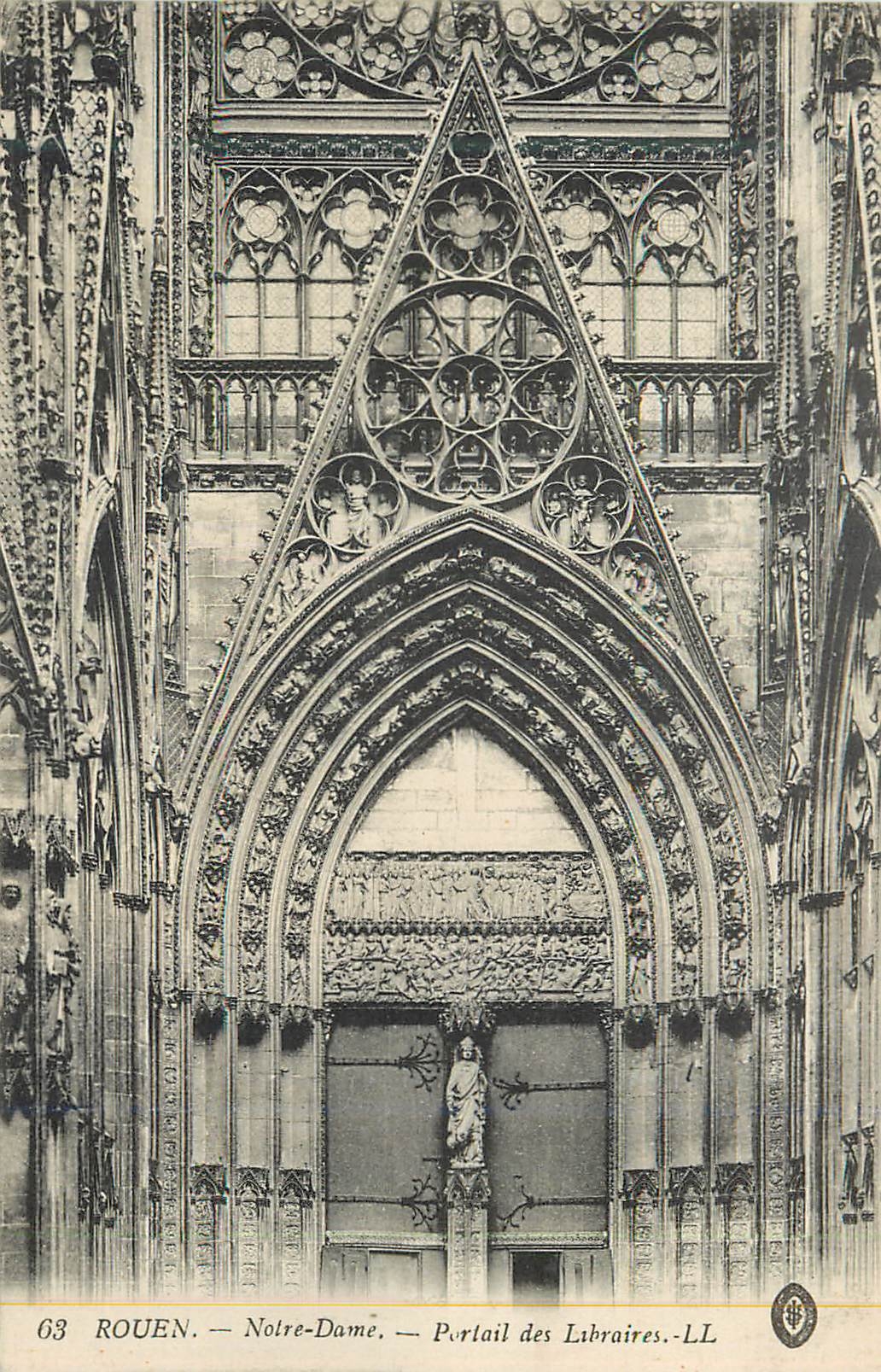 CPA Rouen Notre Dame Portail des Libraires