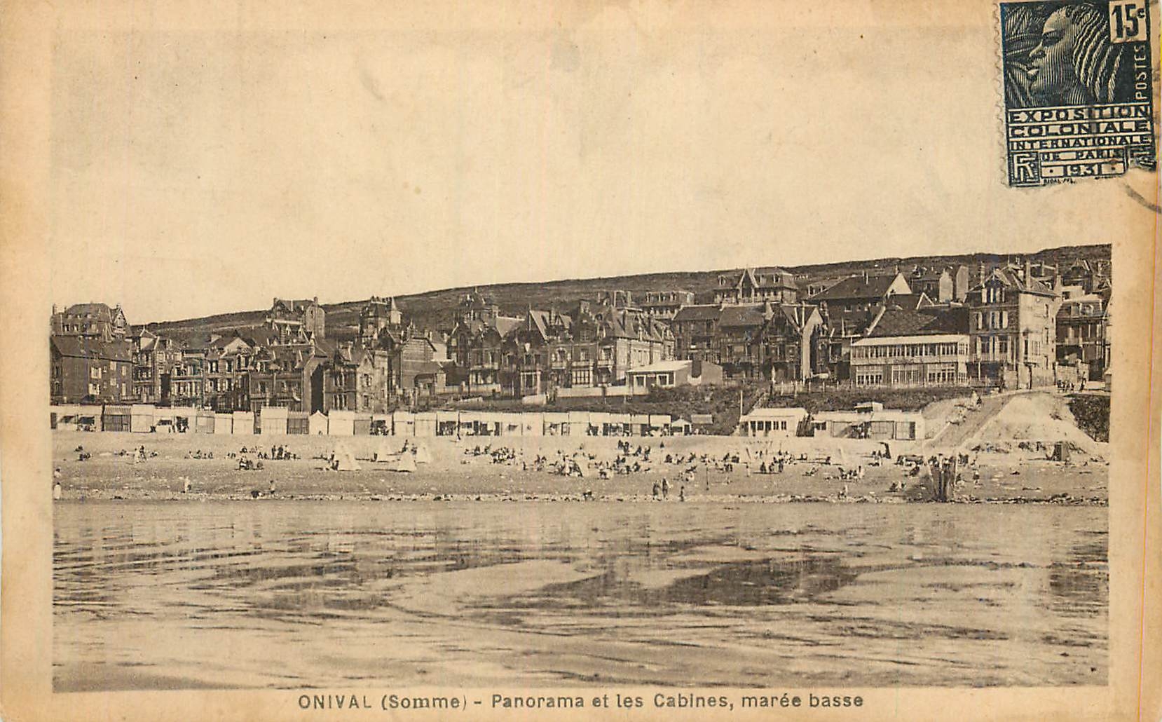 CPA Onival (Somme) Panorama etles Cabines Maree Basse